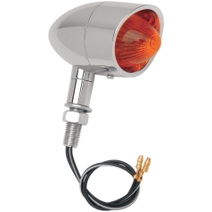 MINI-RETRO MARKER LIGHTS STUD-MOUNT AMBER/RED LENS CHROME