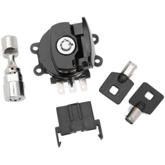 GLOSS BLACK SIDE HINGE IGNITION SWITCH WITH FORK LOCK