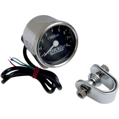 2.4" TACHOMETER 8000RPM BULB CHROME BLACK FACE