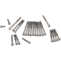 CHROME SOCKET-HEAD PRIMARY/CAM COVER BOLT KIT KNURLED - XL 77-85