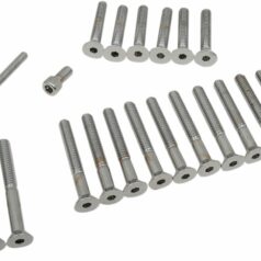 CHROME SOCKET-HEAD PRIMARY/CAM COVER BOLT KIT KNURLED