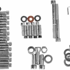 CHROME SOCKET-HEAD MOTOR BOLT KIT KNURLED