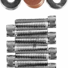 CHROME SOCKET-HEAD ROCKER BOX MOUNT BOLT KIT W/ WASHER KNURLED