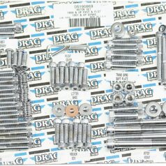CHROME SOCKET-HEAD MOTOR BOLT KIT KNURLED
