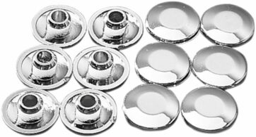 CHROME PLUGS FOR HANDLEBAR CLAMP 1/4" HEX-HEAD