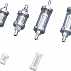 FUEL FILTER 1.375" W/ 1/4"-INLET GLASS/CHROME