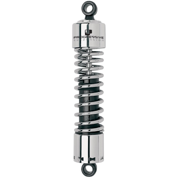 PROGRESSIVE SUSPENSION 412 SERIES HEAVY DUTY AMERICAN-TUNED GAS SHOCKS W/O COVER CHROME 12.5"