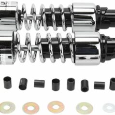 PROGRESSIVE SUSPENSION 412 SERIES DUAL SHOCK ASSEMBLY CHROME 14.25"