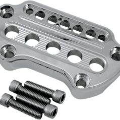 HANDLEBAR CLAMP OEM-STYLE W/ CUT-OUT FOR INDICATOR LIGHTS 1" ALUMINUM CHROME