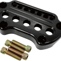 HANDLEBAR CLAMP OEM-STYLE W/ CUT-OUT FOR INDICATOR LIGHTS 1" ALUMINUM BLACK