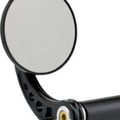 MIRROR ROUND BAR END 3,25" W/ STEM-C BLACK