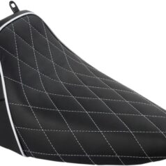SEAT BARE BONES SOLO BLACK W/WHITE DIAMOND STITCH