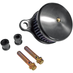 AIR CLEANER HIGH PERFORMANCE ASSEMBLY ROUND SMOOTH BLACK