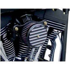 AIR CLEANER HIGH PERFORMANCE ASSEMBLY ROUND FINNED BLACK