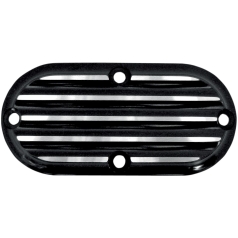 COVER OVAL INSPECTION FINNED BLACK-SILVER