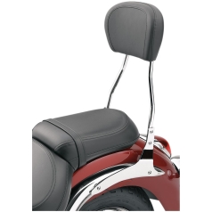TALL ROUND SISSY BAR CHROME WITH PAD YAMAHA