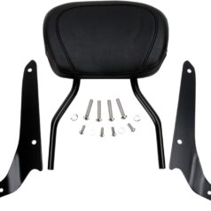 SHORT ROUND SISSY BAR BLACK WITH PAD HONDA