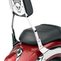 SKULL STEEL BACKREST INSERT CHROME FOR TALL SQUARE BACKRESTS
