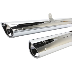 LONG SLIP ON MUFFLERS WITH SCALLOPED TIPS CHROME HONDA