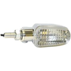 TURN SIGNAL E-MARK ALUMINUM CHROME BODY CLEAR LENS