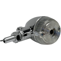 MARKER LIGHT ROUND ALUMINUM CHROME CLEAR
