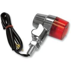 MARKER LIGHT ROUND #3 ALUMINUM POLISHED BODY RED LENS
