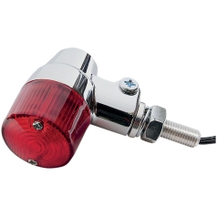 MARKER LIGHT ROUND #3 ALUMINUM CHROME BODY RED LENS