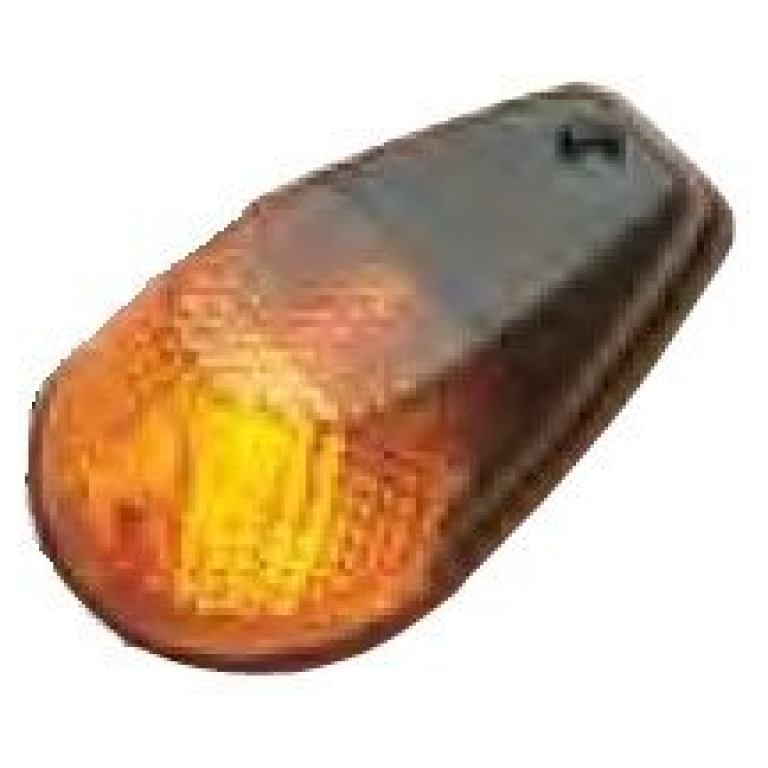 MARKER LIGHT E-MARK FLUSH MOUNT BLACK BODY AMBER LENS