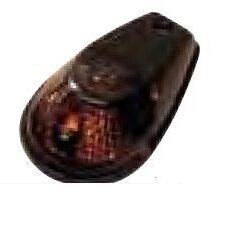 MARKER LIGHT E-MARK FLUSH MOUNT BLACK BODY SMOKE LENS