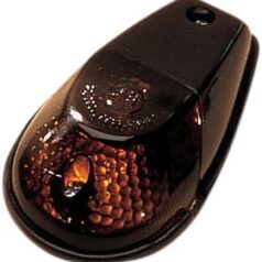 MARKER LIGHT FLUSH MOUNT BLACK BODY SMOKE LENS