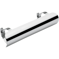 2" DIAMETER x 7" L HEAT SHIELD CHROME