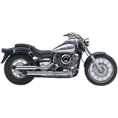 EXHAUST SYSTEM 2 INTO 2 SLASH CUT TIPS CHROME