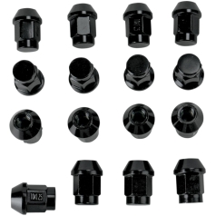 LUG NUT 10MM X 1.25MM 16 PCS TAPERED BLACK