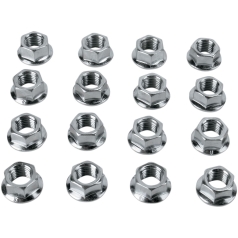 LUG NUT 10MM X 1.25MM 16 PCS FLAT POLISHED CHROME