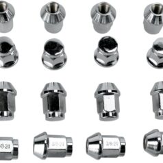 LUG NUT 3/8" - 24 16 PCS TAPERED POLISHED CHROME