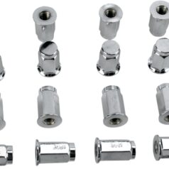 LUG NUT 3/8" - 24 16 PCS FLAT POLISHED CHROME