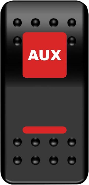 SWITCH ROCKER AUX PWR RD