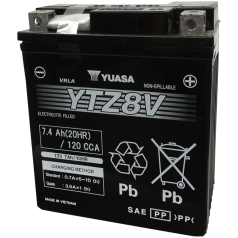 BATTERY YTZ® 12V 113 MM X 70 MM X 130 MM LEAD ACID MAINTENANCE FREE REPLACEMENT BLACK