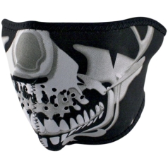 HALF FACE MASK CHROME SKULL ONE SIZE