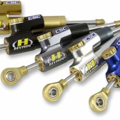 RSC STEERING DAMPER 75MM PROGRESSIVE REVERSED BLACK