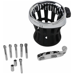 DRINK HOLDER WITH PERCH MOUNT CHROME