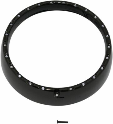 HEADLIGHT TRIM RING WITH TURN SIGNALS LED HALO BLACK
