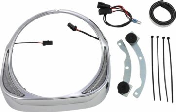HEADLIGHT BEZEL FANG LED CHROME