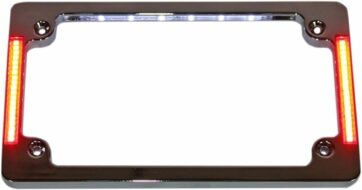 LICENSE PLATE FRAME FLAT LED CHROME