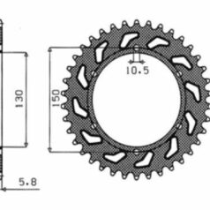 1-3610 REAR REPLACEMENT SPROCKET 45 TEETH 520 PITCH NATURAL STEEL