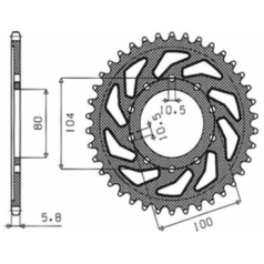 1-3356 REAR REPLACEMENT SPROCKET 39 TEETH 520 PITCH NATURAL STEEL