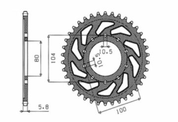 1-3356 REAR REPLACEMENT SPROCKET 39 TEETH 520 PITCH NATURAL STEEL