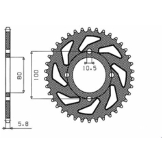 1-3314 REAR REPLACEMENT SPROCKET 41 TEETH 520 PITCH NATURAL STEEL