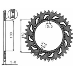 1-3612 REAR REPLACEMENT SPROCKET 46 TEETH 520 PITCH NATURAL STEEL