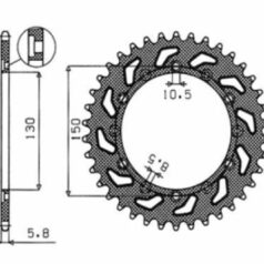 1-3612 REAR REPLACEMENT SPROCKET 47 TEETH 520 PITCH NATURAL STEEL